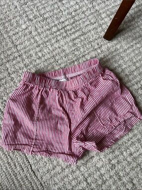Fostered Collection Red & White Striped Elastic Waist Shorts